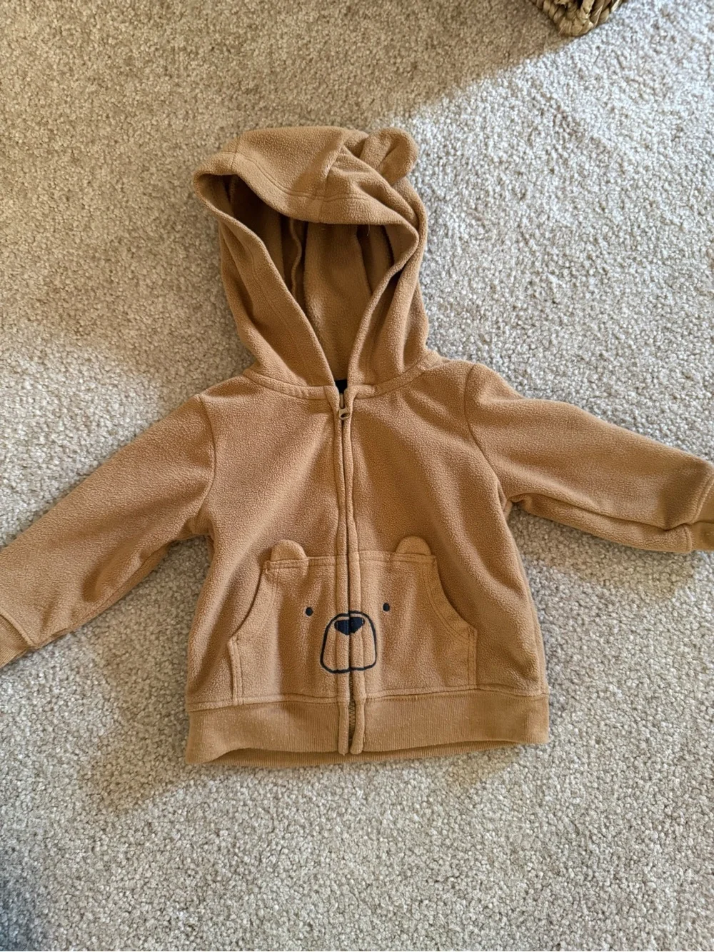 Carter's Tan Fleece Hooded Puffer Jacket